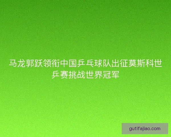 马龙郭跃领衔中国乒乓球队出征莫斯科世乒赛挑战世界冠军